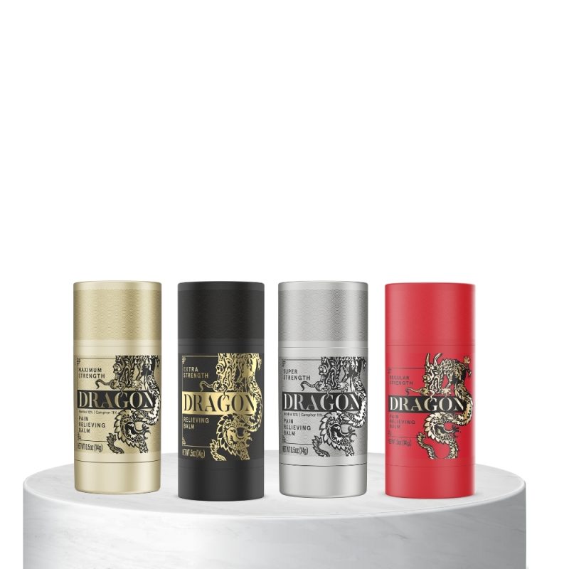 Dragon Pain Relieving Travel Size Rollup Red Black Silver and Gold 0.5 oz – Pack of 4