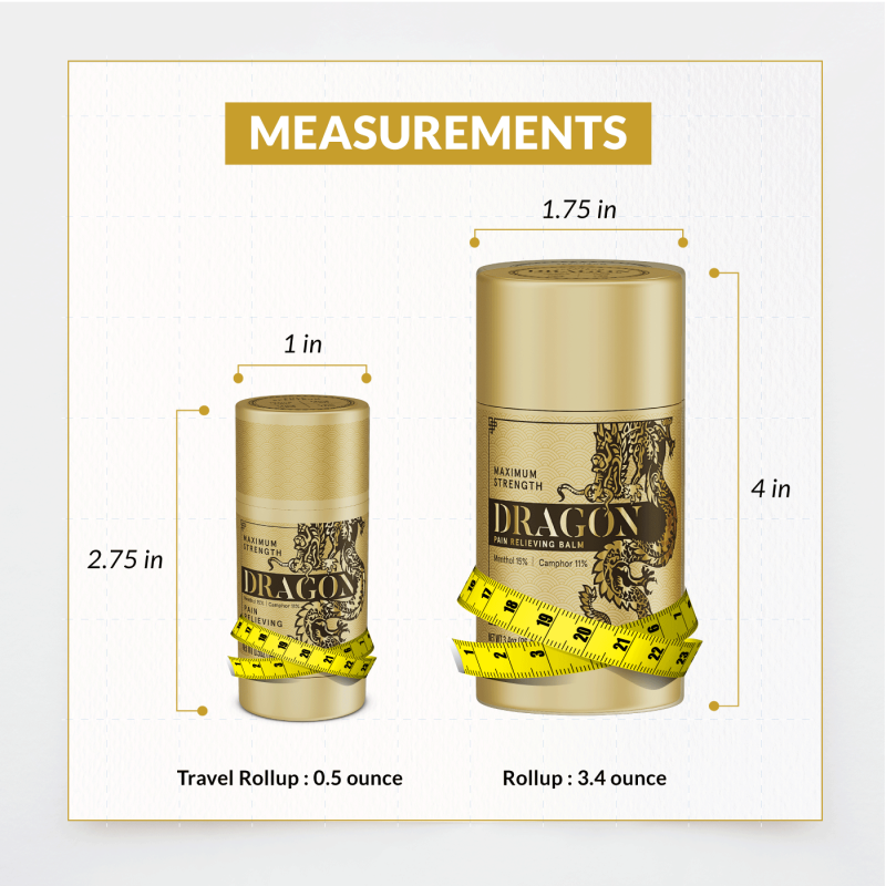Pain Relief Balm Maximum Strength Roll-Up Measurements
