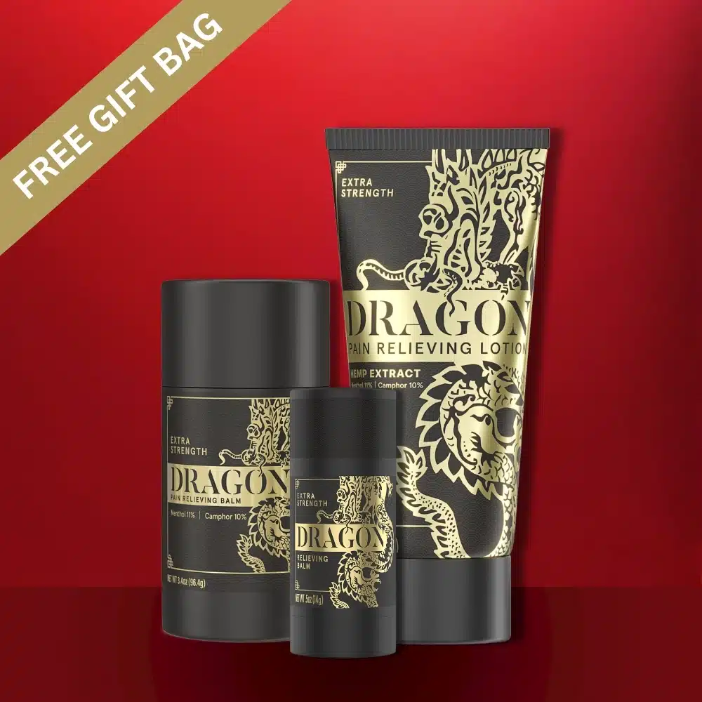 Dragon Pain Relieving Black Bundle Broad Spectrum – Lotion, Roll Up & Travel Size