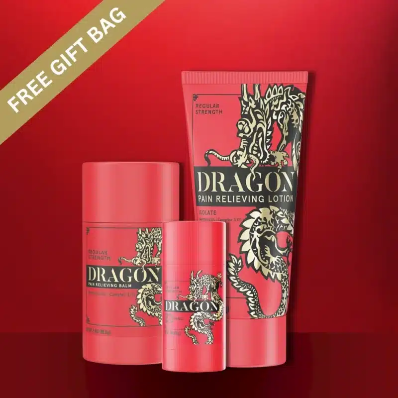 Dragon Pain Relieving Red Bundle Isolate – Lotion, Roll Up & Travel Size