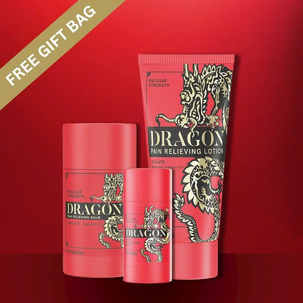 Dragon Pain Relieving Red Bundle Isolate – Lotion, Roll Up & Travel Size