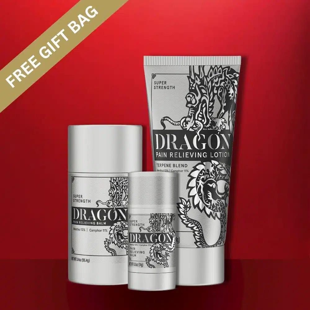Dragon Pain Relieving Silver Bundle Terpene Blend – Lotion, Roll Up & Travel Size