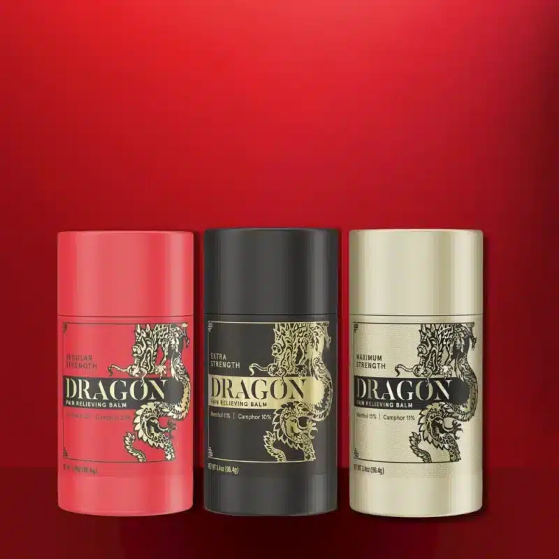Dragon Pain Relieving Balm - Mixed Roll-Up (Red, Black and Gold) 3.4 oz - Pack of 3