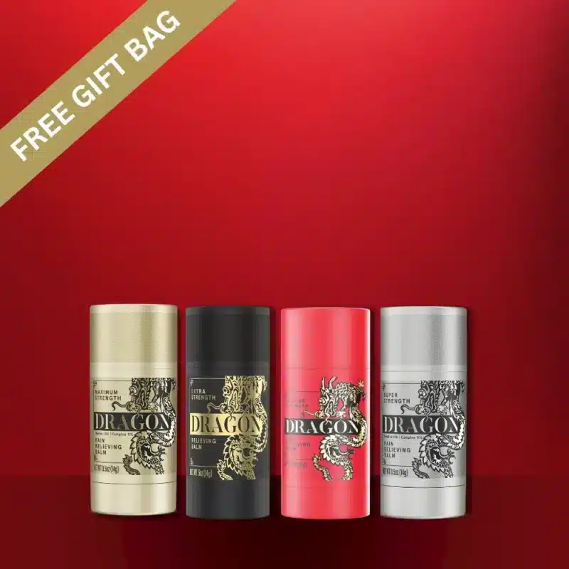Dragon Pain Relieving Balm Travel Size Rollup Red, Black, Silver and Gold 0.5 oz - Pack of 4