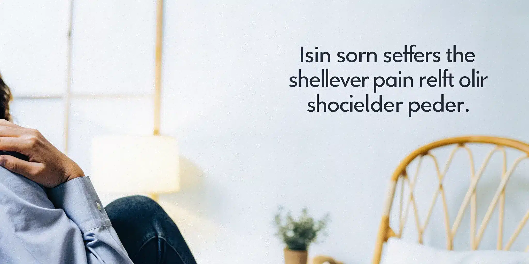 Man holding his shoulder in pain, looking for a deep penetrating pain relief cream.