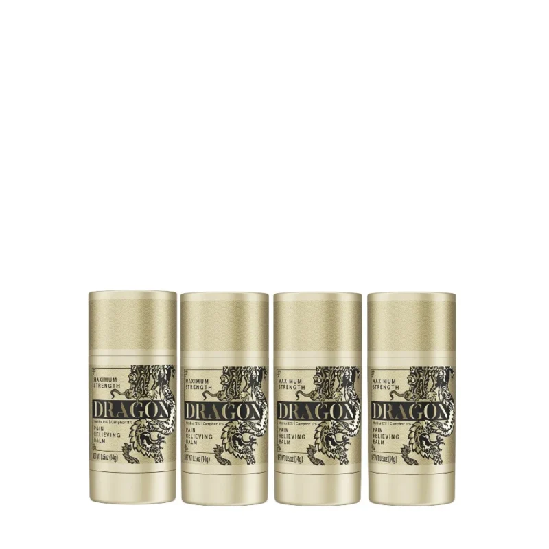 Dragon Pain Relieving Balm Travel Size Roll-Up Full Spectrum Formula 0.5oz - Pack of 4