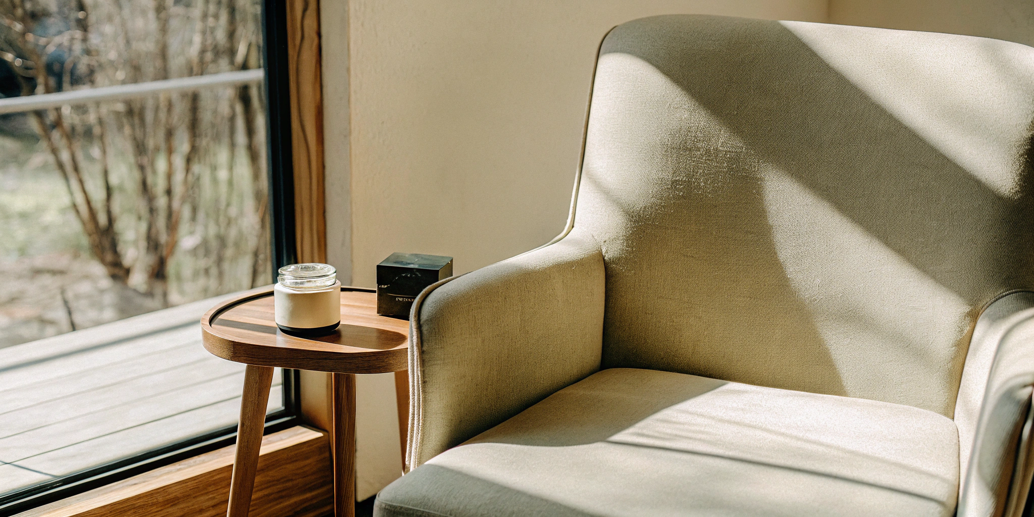 A jar of the best cream for nerve pain in back on a side table.