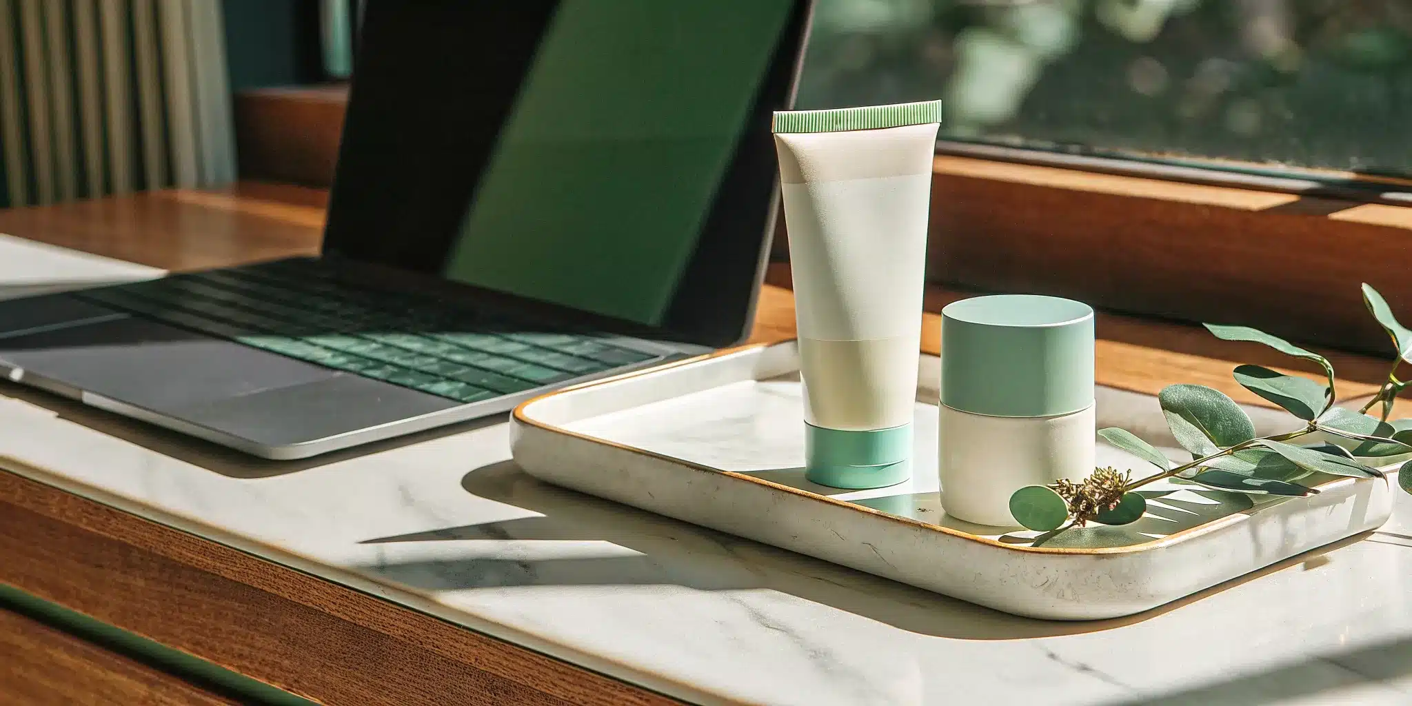 how-to-buy-deep-tissue-relief-cream-that-works-403127 A guide on how to buy deep tissue relief cream, with a jar of the product next to a laptop.